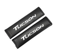 Stylecart 2 Piezas Coche Fibra de Carbon Asiento Cinturón Proteccion Cubiertas, para Hyun-dai Tucson Almohadilla Cinturon Coche Transpirable Protectoras Hombreras,Black