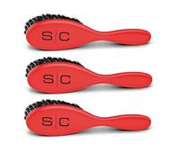 StyleCraft The Fresh Cut - Cepillo profesional de peluquería con cerdas de nailon suave, 3 unidades, color rojo