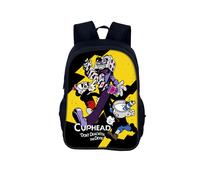 (StyleK)Mochila infantil Cuphead dibujos animados con amplio diseño para tiempo de juego escolar y