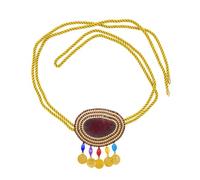 Styles - Cadena de cintura con cuerda ajustable y adornos de diamantes de imitación para un aspecto de playa o festival, accesorio de moda azul y verde, One Size, como se describe, como se describe