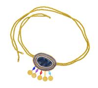 Styles - Cadena de cintura con cuerda ajustable y adornos de diamantes de imitación para un aspecto de playa o festival, accesorio de moda azul y verde, One Size, como se describe, como se describe