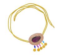 Styles - Cadena de cintura con cuerda ajustable y adornos de diamantes de imitación para un aspecto de playa o festival, accesorio de moda azul y verde, One Size, como se describe, como se describe