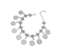 Styles - Tobillera con borlas de moneda, longitud ajustable, cadena de pie hecha a mano, joyería tribal para mujeres y niñas, pulsera de moda