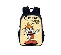 (StyleT)Mochila infantil Cuphead dibujos animados con amplio diseño para tiempo de juego escolar y