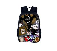 (StyleU)Mochila infantil Cuphead dibujos animados con amplio diseño para tiempo de juego escolar y