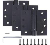 Stylever 3 Pack - 4"x4" Residential Black Finish Reversible Self Closing Door Hinges - Squared Corners Auto Close Spring Hinge, Black Door Hinges