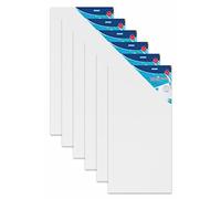 Stylex 28583-P6 - Bastidor de bastidor (30 x 60 cm, 100% algodón, imprimado en la parte posterior, grapado para pintura al óleo acrílica, témpera, pintura gouache, 6 unidades)