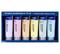 Stylex 28629 - Juego de 6 tubos de 75 ml, a base de agua, mate, alta opacidad y color, resistente a la decoloración, secado rápido e impermeable