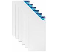 Stylex 28636-P6 - Bastidor de bastidor 50 x 100 cm con lienzo 100% algodón, imprimado, parte trasera grapada para óleo, acrílico y témpera, pintura gouache, 6 unidades