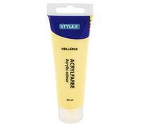 Stylex 28760 - Pintura acrílica a base de agua, tubo de 83 ml amarillo pastel, mate, alta opacidad y color, resistente a la luz, secado rápido y resistente al agua