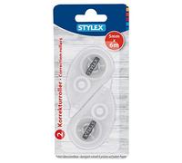 STYLEX 31039 - Rodillo corrector, ancho de banda 5 mm, longitud de cinta 6 m, anulación instantánea, corrige rápida y precisa en cualquier papel, 2 unidades