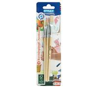 Stylex 35044 - Juego de 3 pinceles de cerdas planas en tamaños 8, 10 y 12, para pintar con cubierta, tempera, acuarela, óleo y pinturas acrílicas, ideal también para la escuela