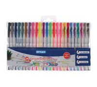 Stylex 43834 - Bolígrafo de Gel, 24 Unidades, Surtido en Colores Metálicos, Neón y Brillantes, Para Escribir, Pintar y Decorar