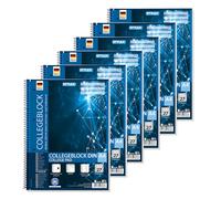 Stylex 43888-P6 - Bloc de notas con encuadernación en espiral, rayado, DIN A4, 80 hojas con gramaje de 60 g/m², 6 unidades