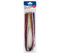 Stylex 46742 - Alambre de chenilla con purpurina, limpiador de pipas, pieza con una longitud de 50 cm, 10 colores, adecuado para manualidades versátiles, multicolor, talla única