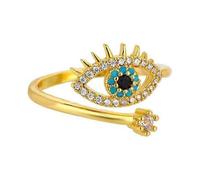 Stylish and Minimalist Blue Demon Eye Alloy Ring, Resistant to Negative Energy, Adjustable Opening