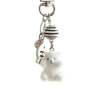 Stylish Bear Keychain Plush Flock Multi Functional Bag Clip Cartoon Bags Pendant For Casual Fashion Soft Furry Keychain For Bags