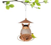 Stylish Bird Feeder, Leak-Proof Cat-Shaped Food Feeder, Interactive Food Container with Drainage Hole for Parakeets, Cockatiels, Canaries, 7.87x8.66 Inches