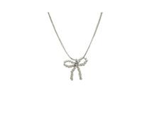 Stylish Bowknot Pendant Necklace Snake Chain Minimalist Bowknot Clavicle Chain Dainty Choker Jewelry for Women Girls