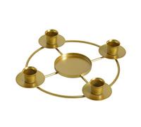 Stylish Candle Stand - Gold Ring Holder for Festive Decor | Steel Frame with Smooth, Round Metal Design, Advent Wreath Accent, Dining Table Centerpiece, Kitchen