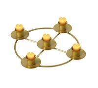 Stylish Candle Stand - Gold Ring Holder for Festive Decor | Steel Frame with Smooth, Round Metal Design, Advent Wreath Accent, Dining Table Centerpiece, Kitchen