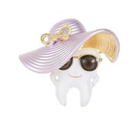 Stylish Cartoon Teeth Brooch With Artistic Dripping Paint Detailing Metal Clasp Pin Suitable For Clothing Decoration Compact Enamel Teeth Pin For Outfits