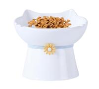 Stylish Cat Feeding Bowls, Durable Ceramic Cat Dish, Elevated Cat Dishes for Comfort, Easy Clean Cat Feeding Bowls, Cat Bowl Set for Indoor Use, Cat Bowls for Healthy Eating, Raised Cat Dish for Kitte