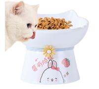 Stylish Cat Feeding Bowls, Durable Ceramic Cat Dish, Elevated Cat Dishes for Comfort, Easy Clean Cat Feeding Bowls, Cat Bowl Set for Indoor Use, Cat Bowls for Healthy Eating, Raised Cat Dish for Kitte