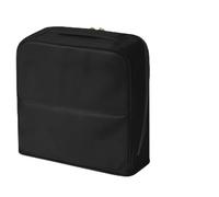 Stylish Handheld Partitioned Cosmetic Bag,Large Multi-Pocket Standing Makeup Bags with Detachable Mirror,Portable & Waterproof Travel Makeup Organizer with Multi-Compartments (Black, L)