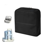 Stylish Handheld Partitioned Cosmetic Bag,Portable Large Capacity Standing Makeup Organizer,PU Leather Vertical Storage Makeup Case with Mirror for Desktop Travel & Daily Use (Black, M)