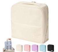 Stylish Handheld Partitioned Cosmetic Bag, Standing Partition Makeup Bag, Portable Standing Travel Makeup Bags for Women, Standing Make Up Bags with Luggage Band (White(Large))