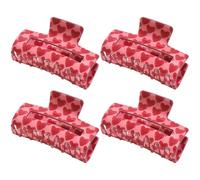 Stylish Heart Pattern Hair Clips, Acrylic Hair Claw Clips, Lightweight Sturdy Large, Versatile Decorative Cute, Non Slip Rectangle Jaw Pin for Thick, Women, 8x4cm