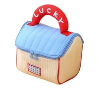 Stylish Makeup Bag, House Shaped Toiletry Shower Pouch, 7.09x7.05x5.91 Inches Convenient Sturdy Compact Lightweight Cosmetic Pack for Outdoor, Home, Business Trips, and Travel