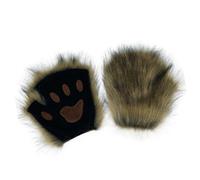 Stylish Plush Cat Paws Gloves Soft Faux Fursuit Cosplay Accessory Unisex Multi Color Fashionable Cosplay Handwear Accessories