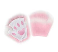 Stylish Plush Cat Paws Gloves Soft Faux Fursuit Cosplay Accessory Unisex Multi Color Fashionable Cosplay Handwear Accessories