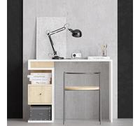 Stylish Study Desk, White & Oak, 100 x 74 x 45 cm, 100% melamina revestida, diseño Moderno para oficinas en casa y Espacios de Estudio