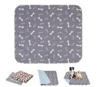 Stylish, Super Absorbent & Reusable for a Cleaner Home, Washable and Reusable Pee Pads for Dogs, 4-Layer Leak-Proof Non-Slip Design, for Indoors, Playpen, Crate, Potty Training (Gray,X Small)