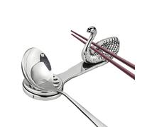 Stylish Table Ornament - Swan Shape Chopsticks Holder | Stainless Steel Rack with Dishwasher Safe Feature, Kitchen Restaurant Wedding Dining Tool, Guest Fork Organizer, Home Decoration Accessory