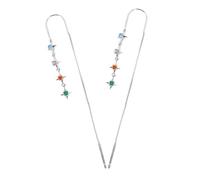 Stylish Tassel Colorful Zircon Studs S Hoop Earrings for Women Elegant Ear Accessories