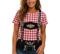 Stylish tee by Striped Denim Skirt Casual Printed Design For Everyday Wear, Camiseta Estampada con Falda Vaquera a Rayas, Estilo Casual Diario, Mujer, Oktoberfest._2