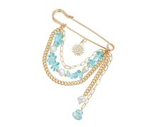 Stylish Zircon Pearls Sun Flower Pin Gift For Friend Family Birthdays Holidays Corsage Clothes Bag Party Accessories Trendy Green Alloy Pin