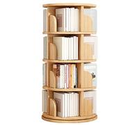 StylishRotatingWoodenBookshelf3/4/5/6TierMultifunctionalDisplayShelfforLivingRoomOffice &SchoolSpace SavingStorageSolution (129 x 39 cm)