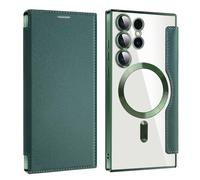 Stylistory Phone Case for Samsung Galaxy A26 5G Phone Case Dual Layer Protective Heavy Duty Cell Phone Cover Magnetic Closure for Samsung S22/23/24/25 Ultra (Green,For Samsung S23)