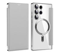 Stylistory Phone Case for Samsung Galaxy A26 5G Phone Case Dual Layer Protective Heavy Duty Cell Phone Cover Magnetic Closure for Samsung S22/23/24/25 Ultra (Gray,For Samsung S23)