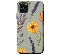 Stylized Lavender & Golden Daisy Botanical Pattern Carcasa para iPhone 11 Pro MAX