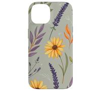 Stylized Lavender & Golden Daisy Botanical Pattern Carcasa para iPhone 14