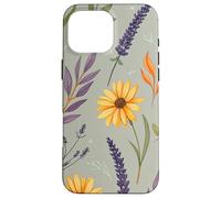 Stylized Lavender & Golden Daisy Botanical Pattern Carcasa para iPhone 16 Pro MAX