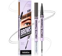 Stylo de Cejas con Punta Ultra Preciso - 4 Microdientes para Efecto Microblading 3D Natural - Fijación Impermeable 24 Horas (#3 Marrón oscuro)