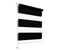Stylo Estores Día Noche - Estor para Ventana - Sin Taladrar - Mecanismo Universal - Montaje Fácil - Estores con Cuerda - Semitransparente - 110x150 cm Negro
