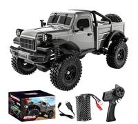 Stylomira C8813 Escala 1/18 RC Crawler, vehículo todo terreno, modelo de recogida realista, 4WD Off-Road Crawler con luces LED, diseño impermeable para adultos (gris/1 batería)